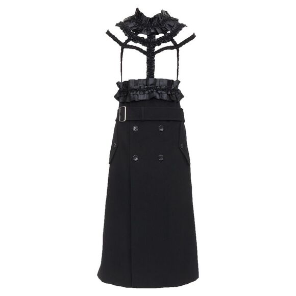 rare COMME DES GARCONS 2008 Runway Bad Taste caged deconstructed trench dress M